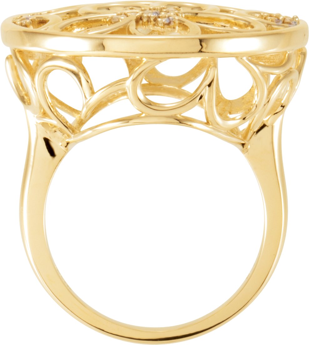 1/6 CTW Natural Diamond Floral Ring view 2