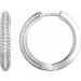 14K White 3/4 CTW Natural Diamond Hoop Earrings  