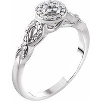 10K White 1/10 CTW Natural Diamond Promise Ring  