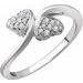 10K White 1/10 CTW Natural Diamond Heart Promise Ring 