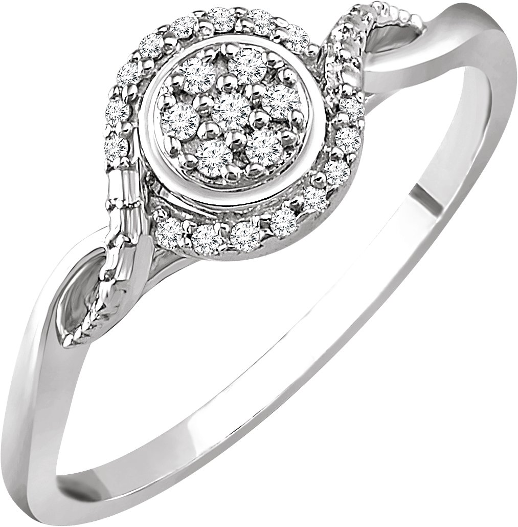 10K White 1/10 CTW Diamond Promise Ring