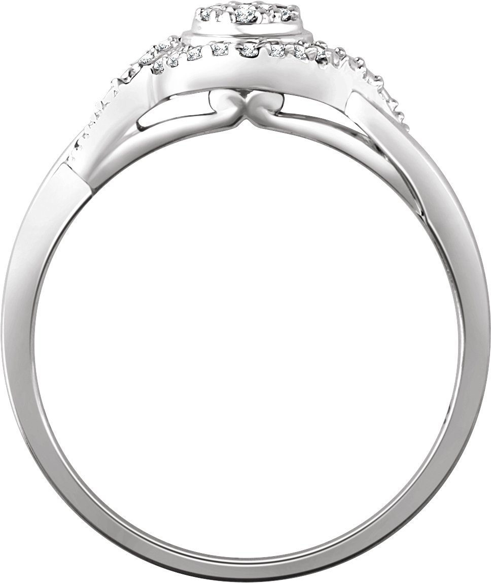 10K White 1/10 CTW Natural Diamond Promise Ring  