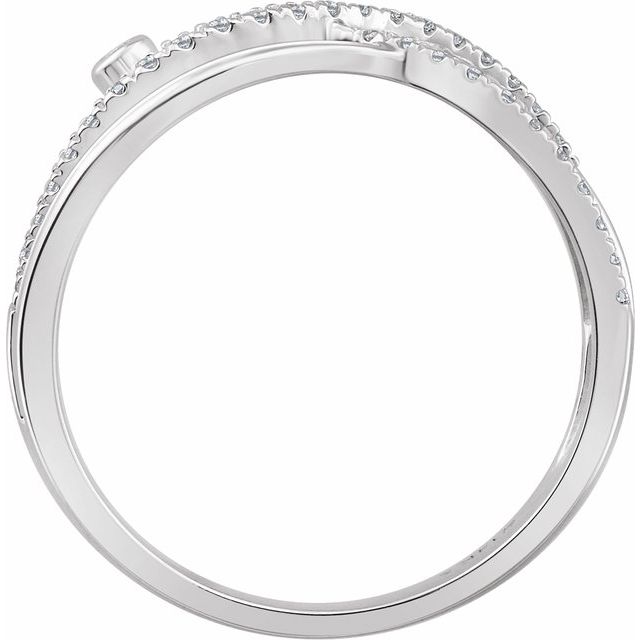 14K White 1/4 CTW Natural Diamond Criss-Cross Ring    