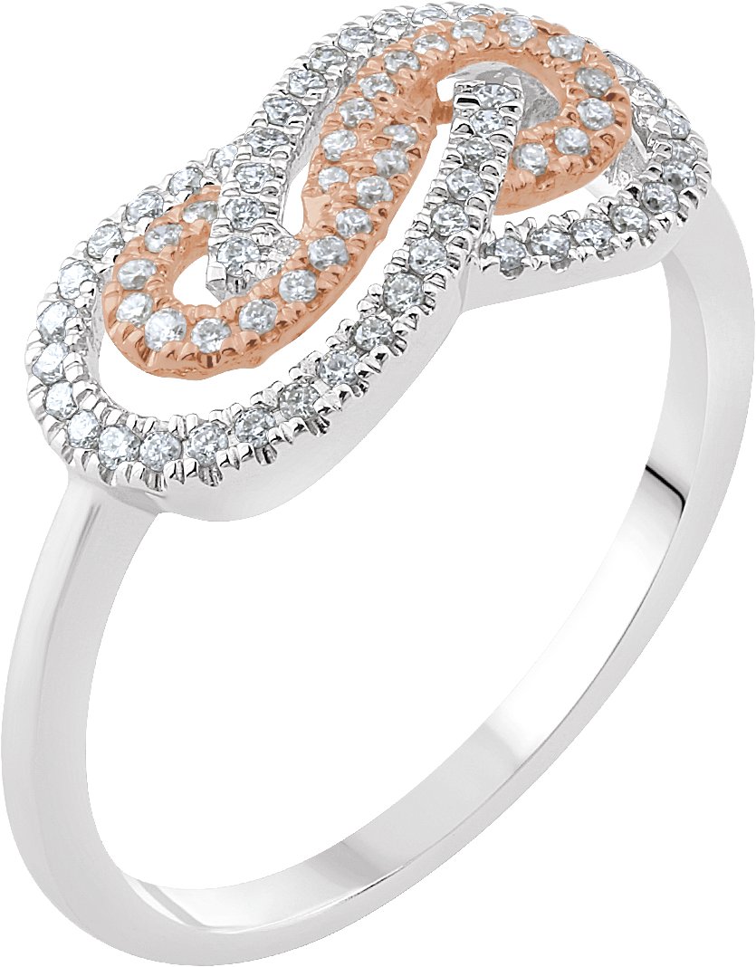 14K White & Rose 1/5 CTW Diamond Infinity-Inspired Ring