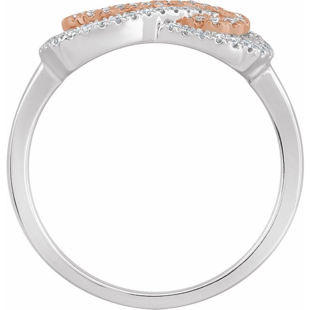 14K White & Rose 1/5 CTW Diamond Infinity-Inspired Ring