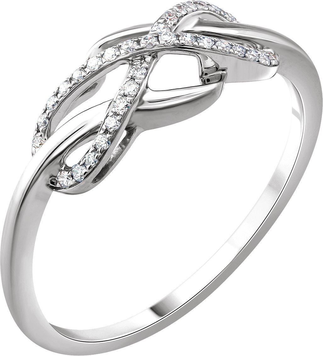 14K White 1/10 CTW Natural Diamond Infinity-Inspired Ring