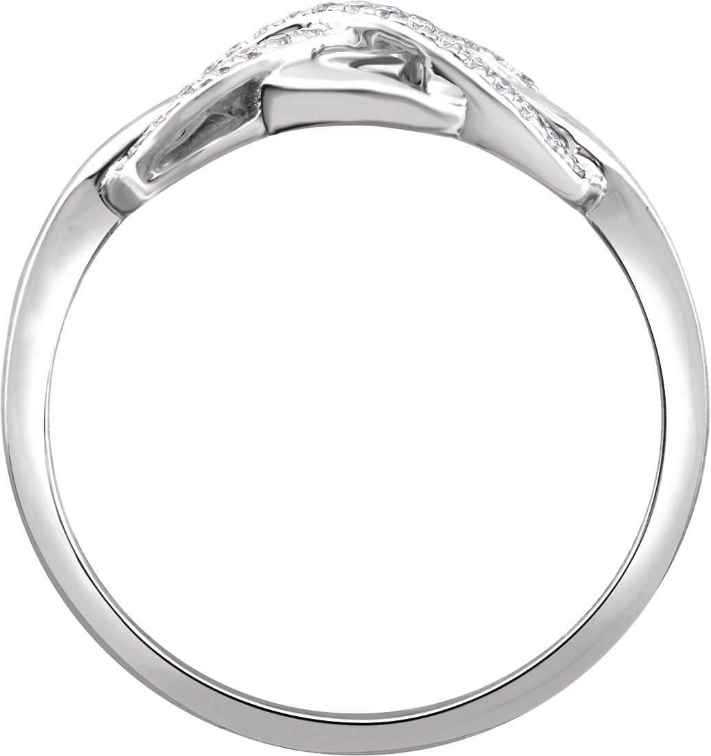 14K White 1/10 CTW Natural Diamond Infinity-Inspired Ring