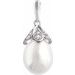14K White Freshwater Cultured Pearl & 1/8 CTW Diamond Pendant  