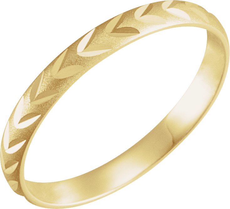 14K Yellow Youth Diamond-Cut Ring Size 2