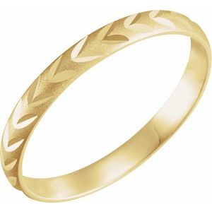 14K Yellow Youth Diamond-Cut Ring Size 1.5