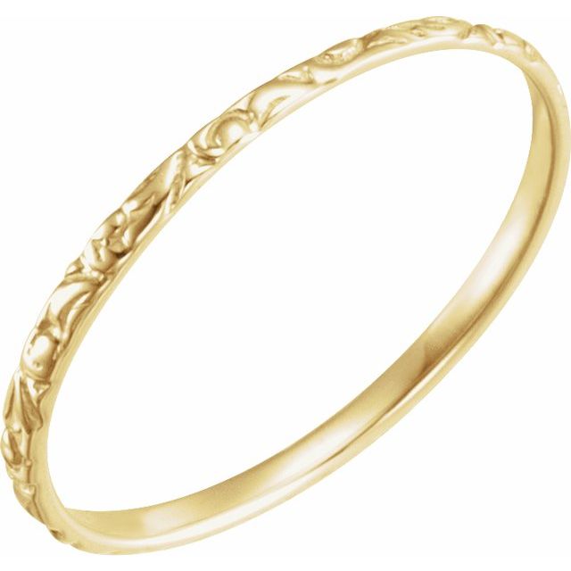 14K Yellow Etched Ring