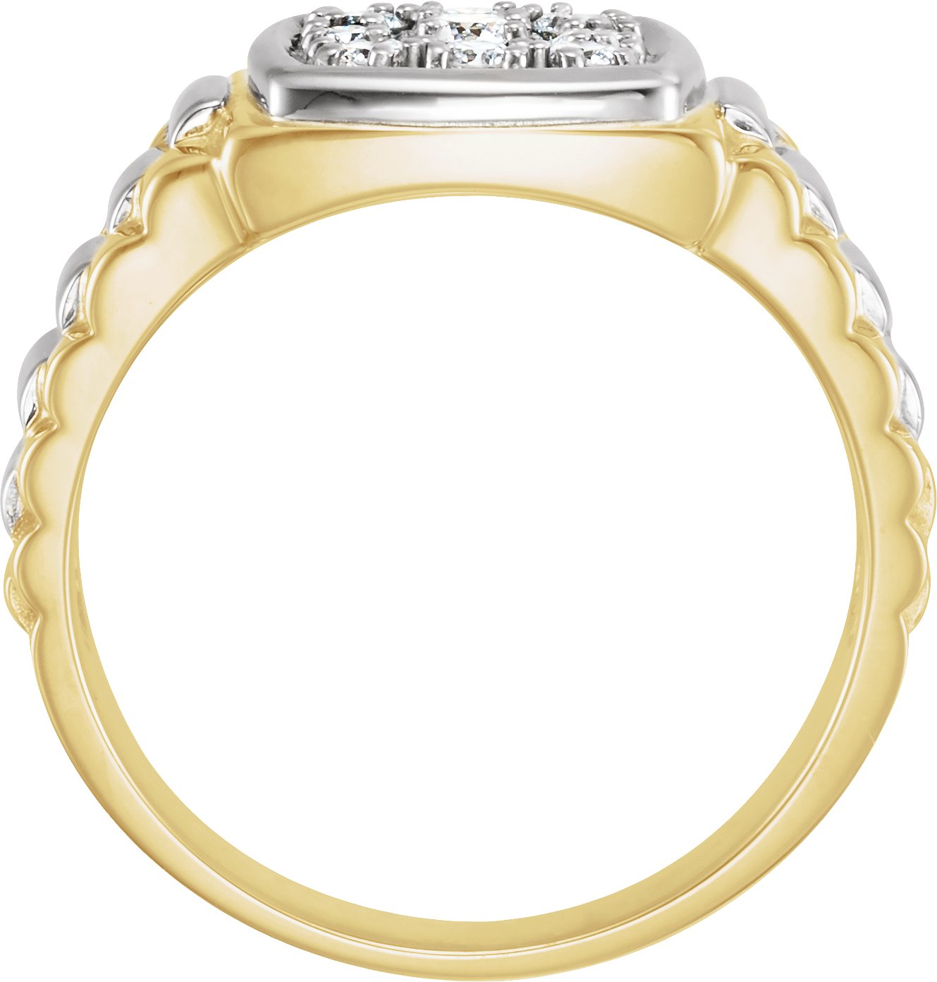 14K Yellow/White 3/8 CTW Natural Diamond Ring