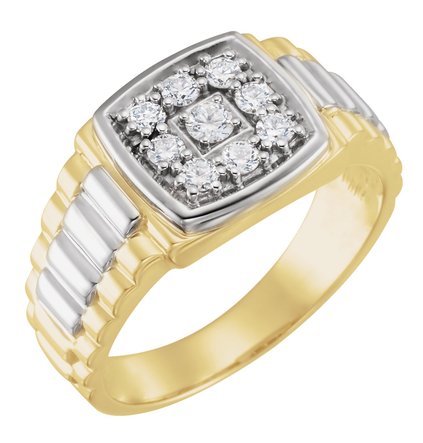14K Yellow/White 3/8 CTW Natural Diamond Ring