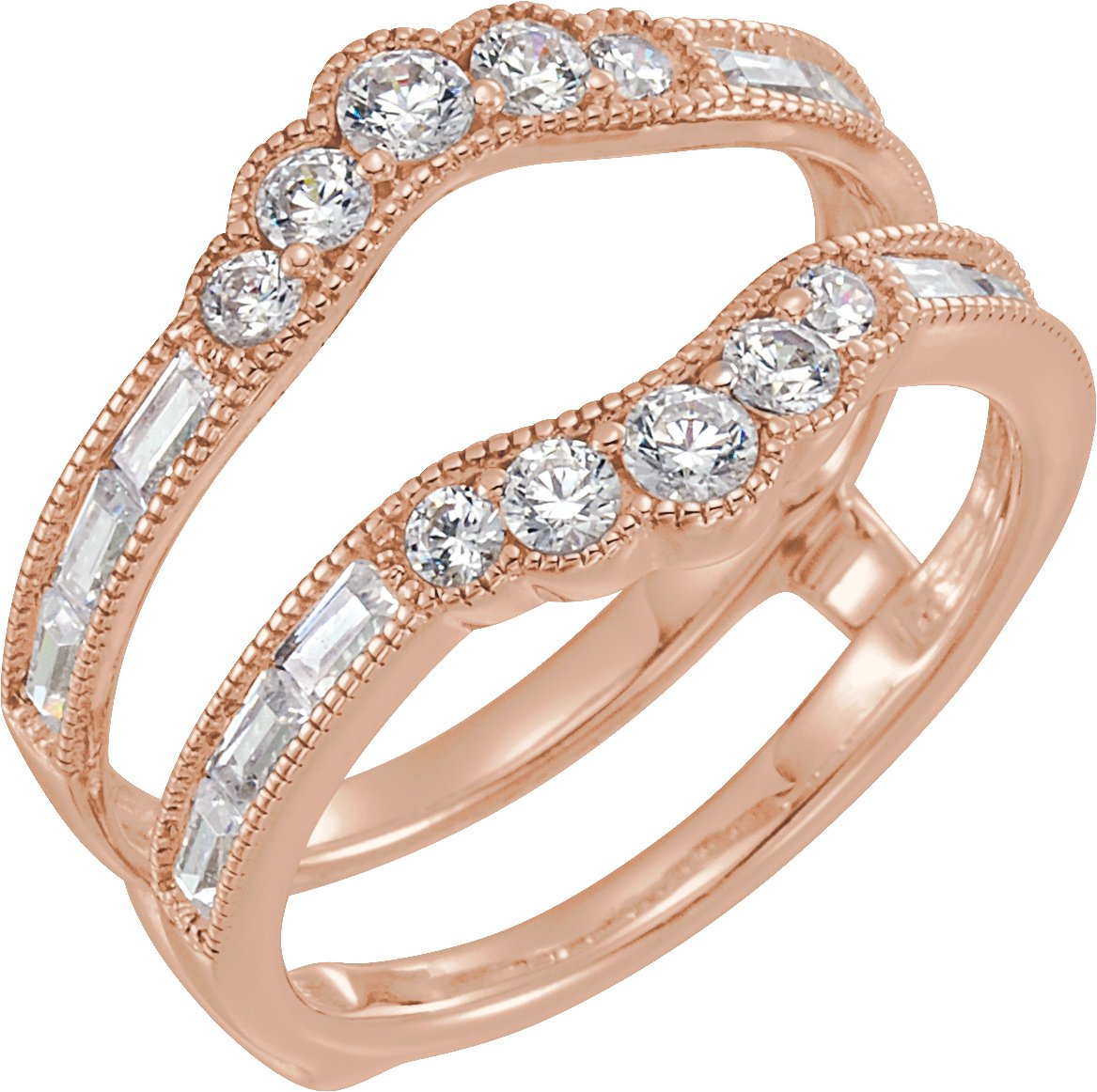 14K Rose 1 CTW Diamond Ring Guard Ref 13310646