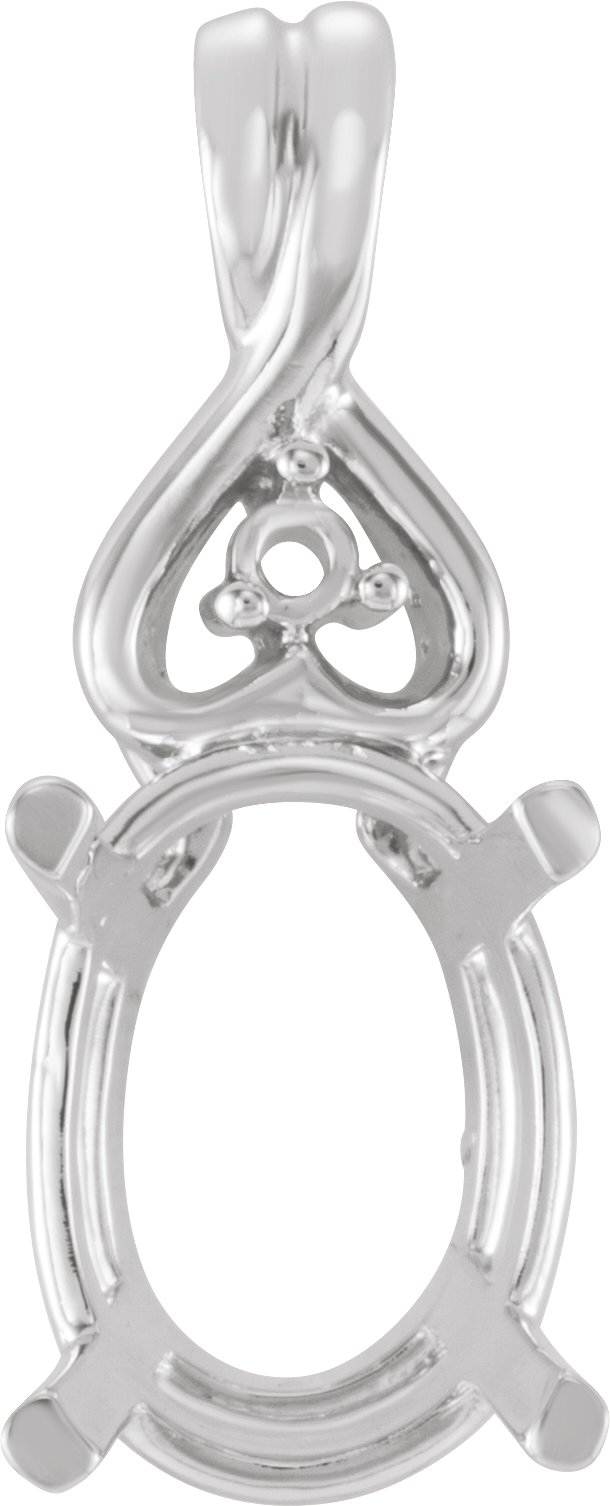 Oval 4-Prong Accented Pendant