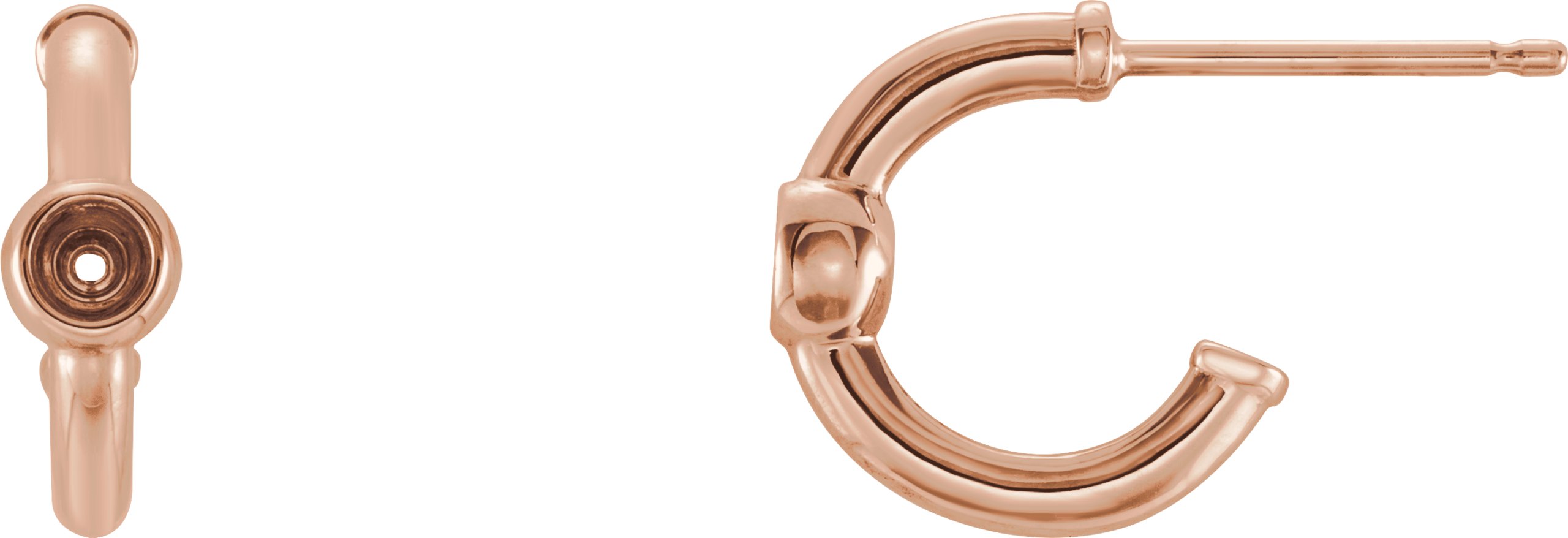 Bezel-Set Huggie Earrings