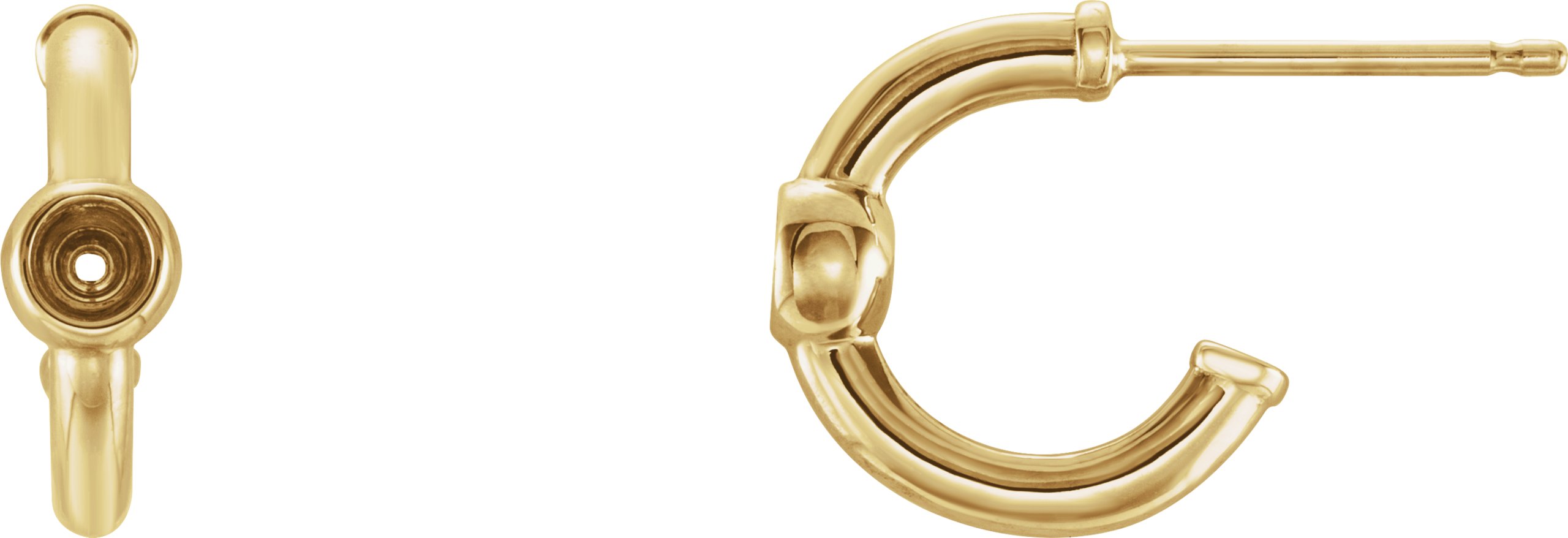 Bezel-Set Huggie Earrings