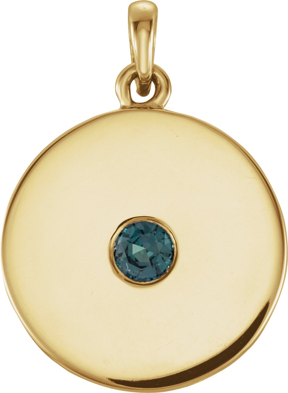 14K Yellow Alexandrite Disc Pendant Ref. 12890072