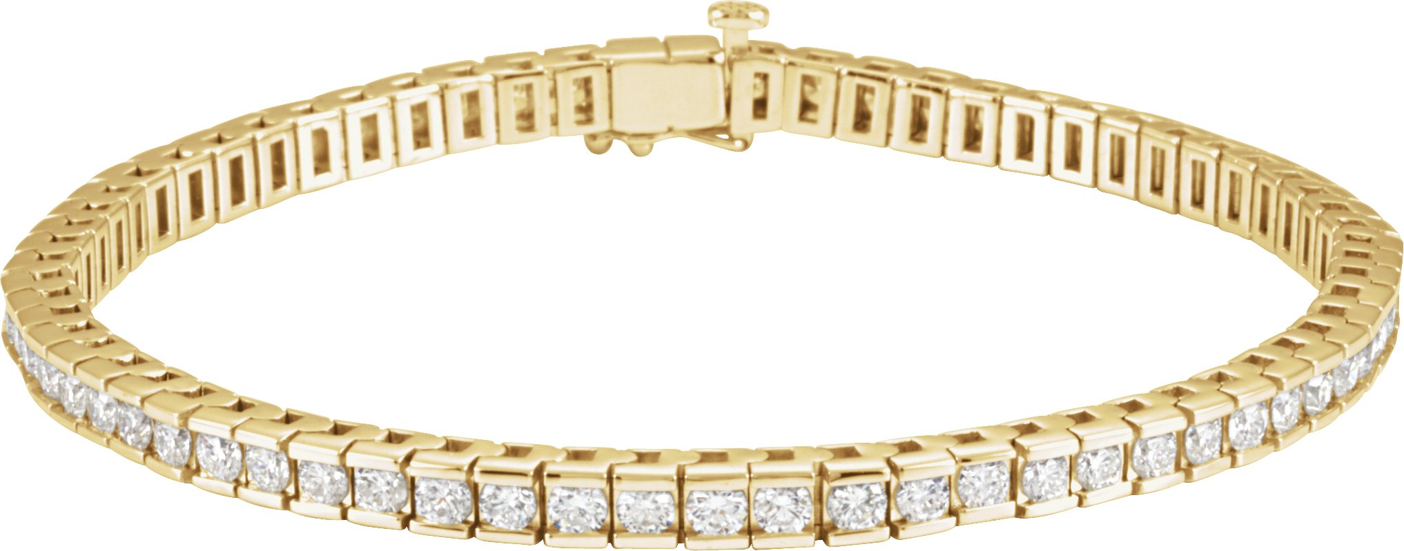 14K Yellow 4 CTW Diamond Line 7 1/4" Bracelet