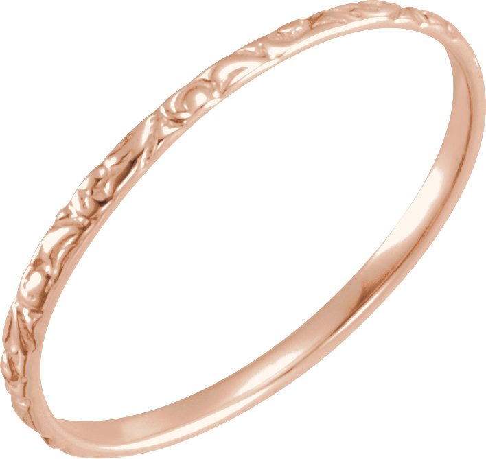 14K Rose Etched Ring<br>(Size 3)