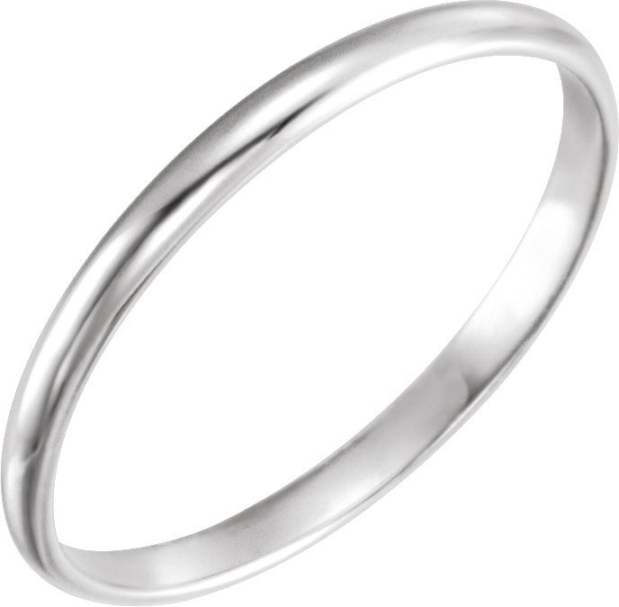 14K White 1.6 mm Youth Band Size 1.75