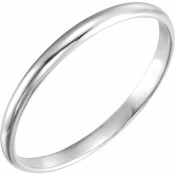 14K White 2 mm Youth Band Size 2.5