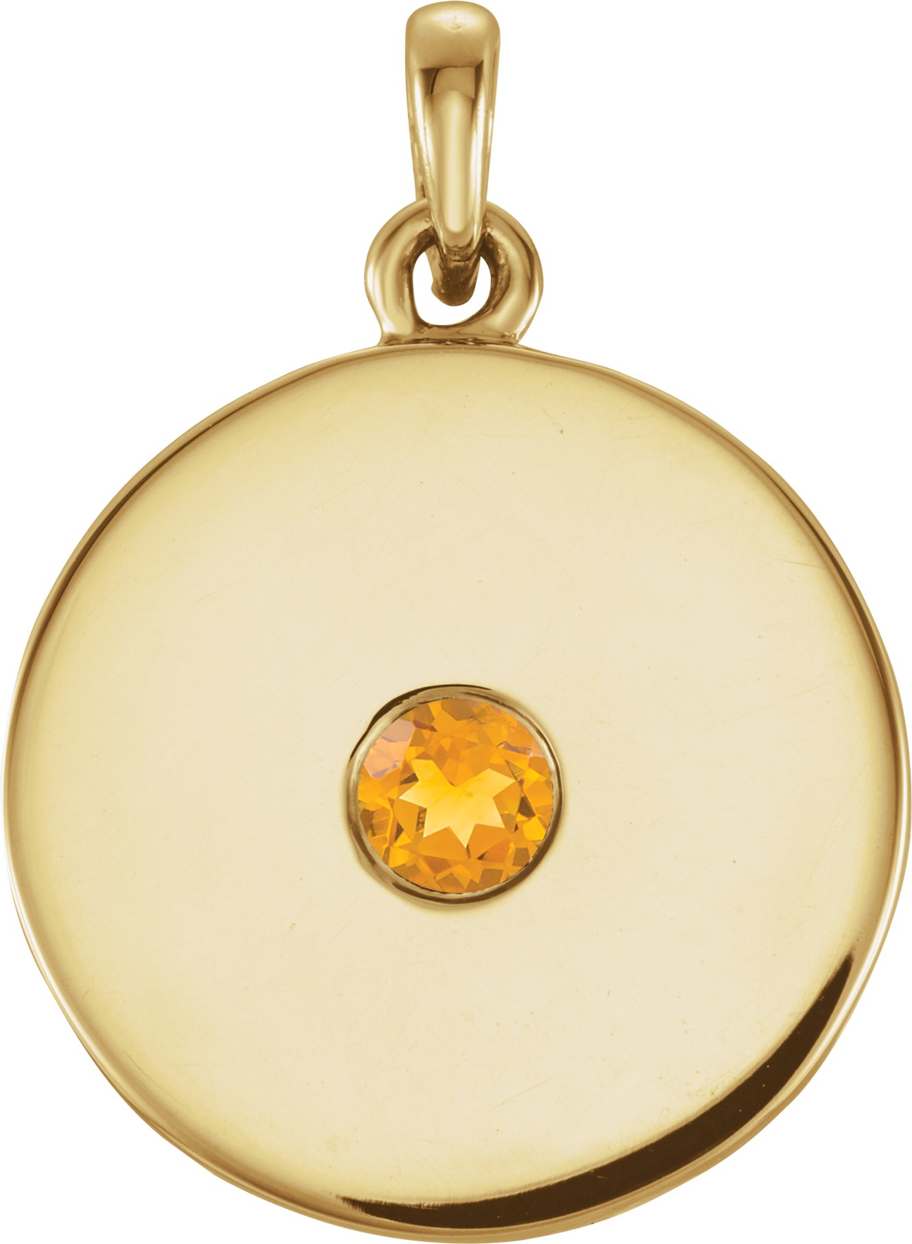 14K Yellow Citrine Disc Pendant Ref. 12890076