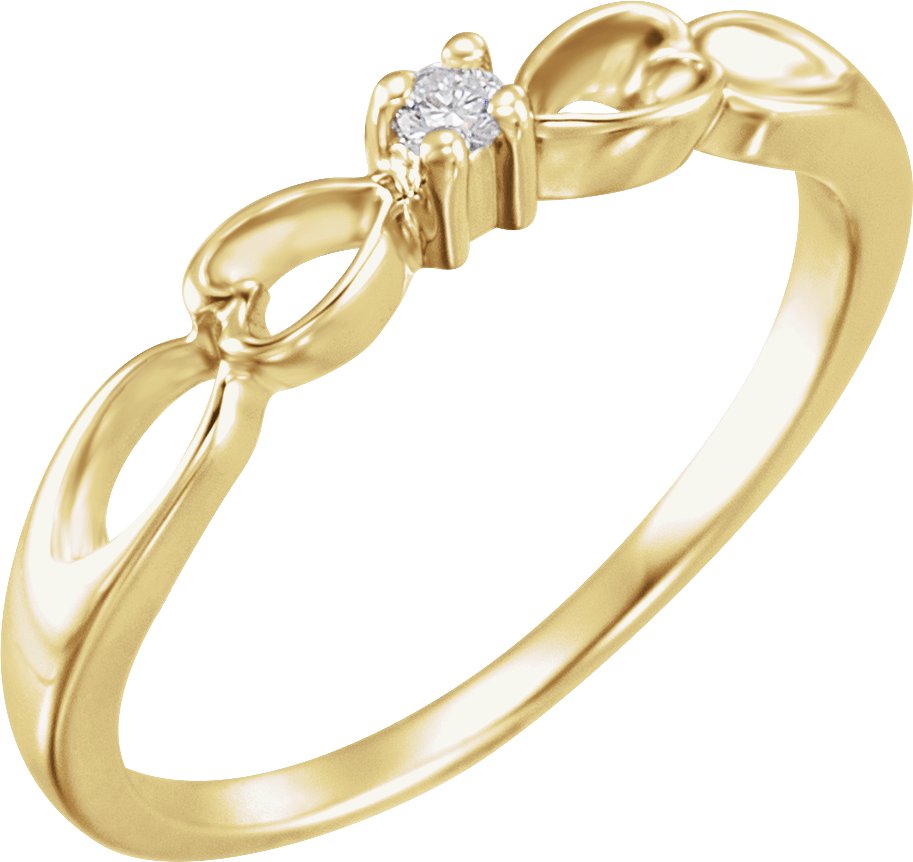 14K Yellow .03 CT Youth Natural Diamond Heart Ring