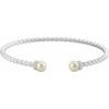 14K White Freshwater Cultured Pearl and .10 CTW Diamond Cuff Bracelet Ref. 12997488