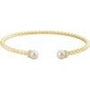 14K Yellow Freshwater Cultured Pearl and .10 CTW Diamond Cuff Bracelet Ref. 12997487