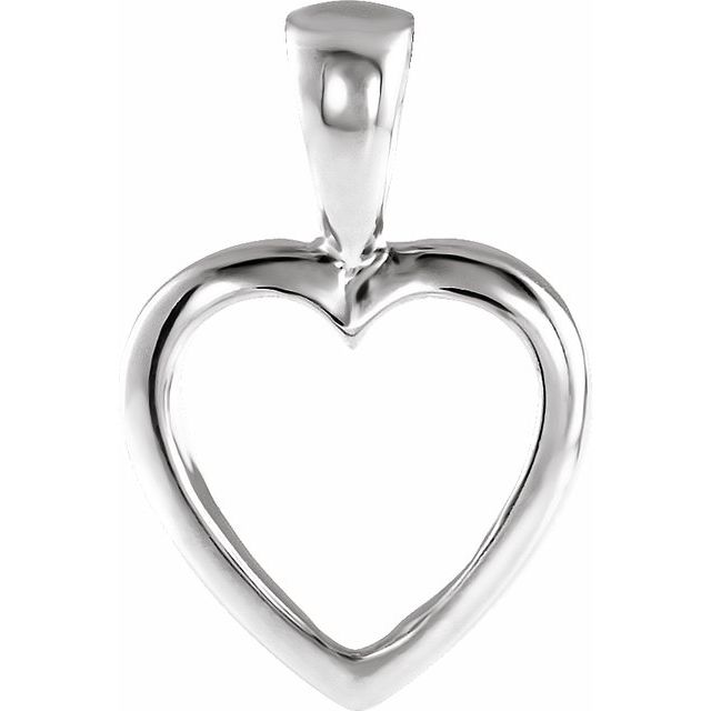 Sterling Silver 15x10 mm Open Heart Pendant