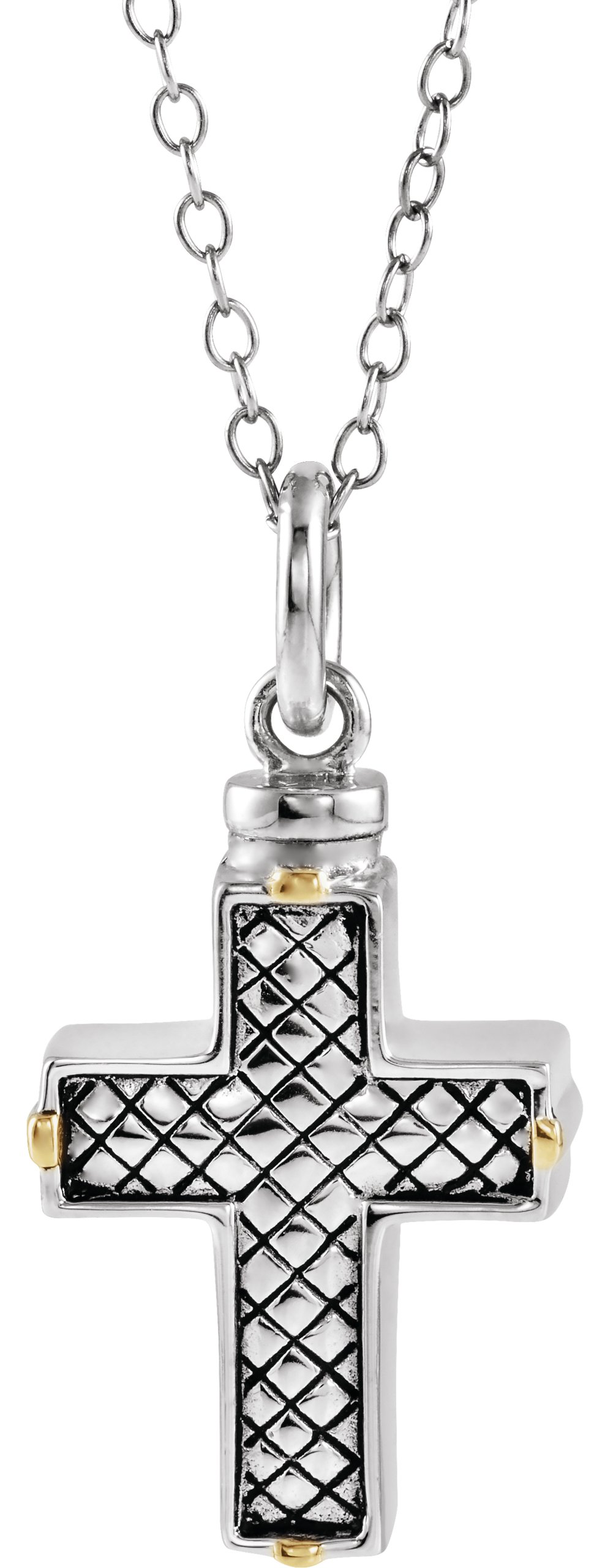 Sterling Silver Woven Cross Ash Holder 18 Necklace Stuller