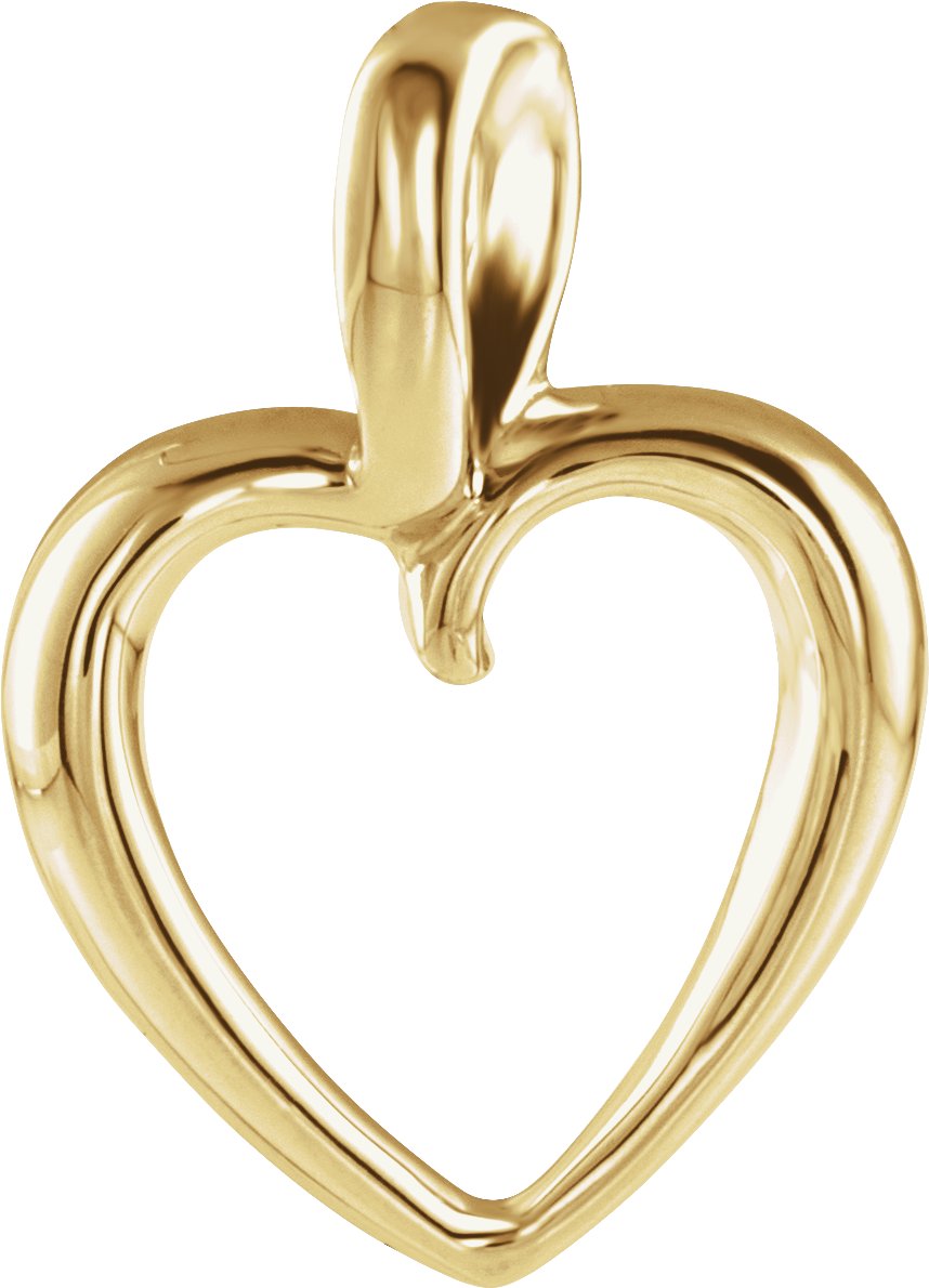 14K Yellow 20.7x15 mm Heart Pendant