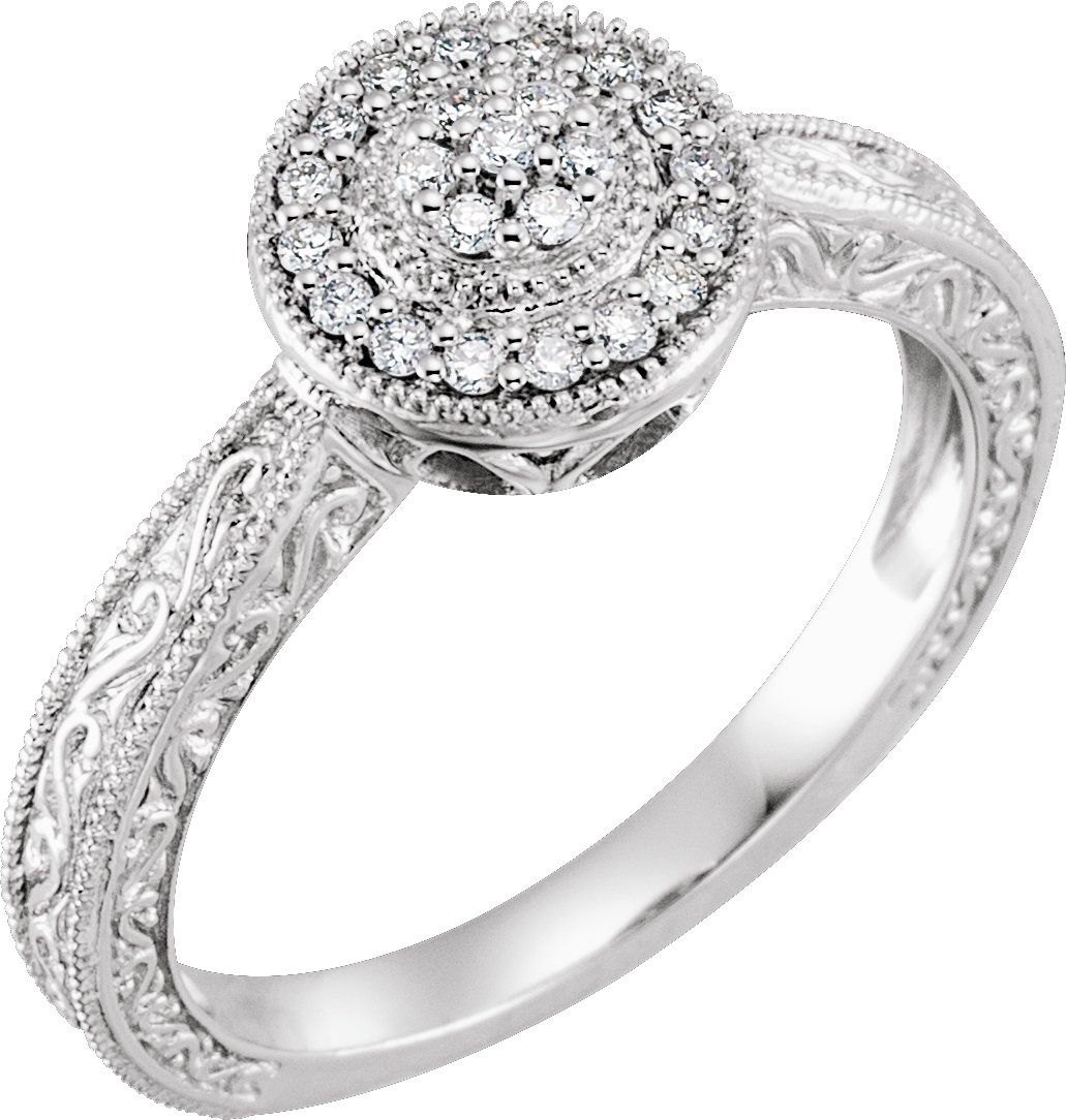 10K White 1/6 CTW Natural Diamond Promise Ring  
