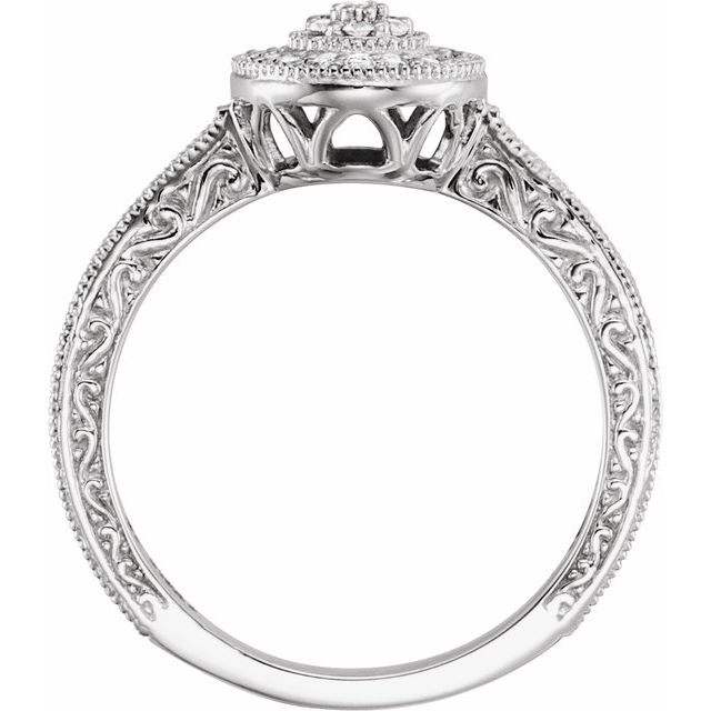 10K White 1/6 CTW Natural Diamond Promise Ring  