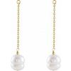 White Freshwater Circle Cultured Pearl Earring Jackets 9 to 11mm Ref 978152