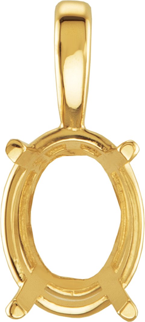 Oval 4-Prong Solitaire Lightweight Pendant