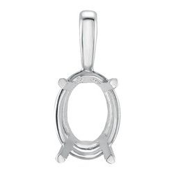 Oval 4-Prong Solitaire Light Weight Pendant