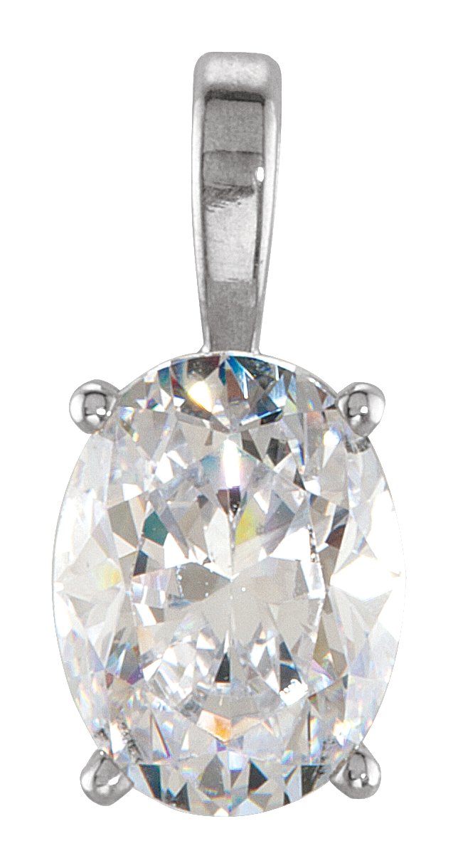 Oval 4-Prong Solitaire Lightweight Pendant