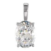 Oval 4-Prong Solitaire Lightweight Pendant 