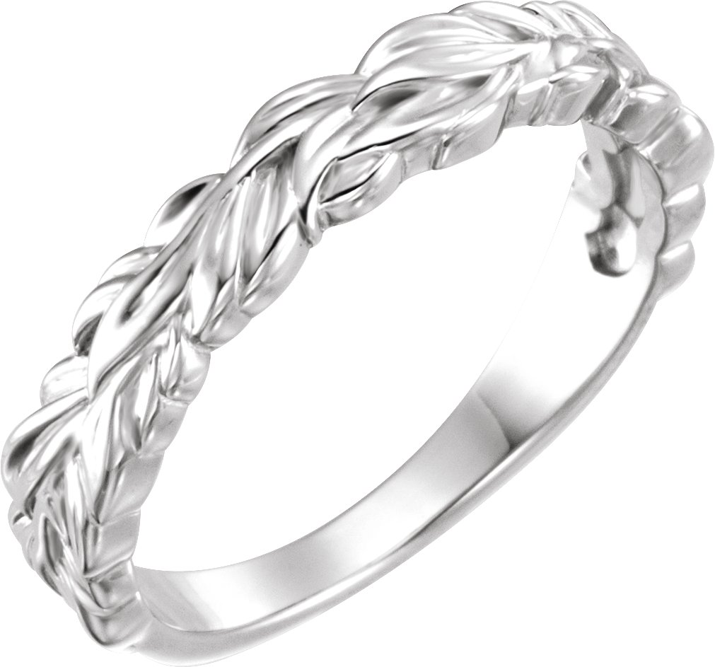 Sterling Silver Stackable Leaf Ring 