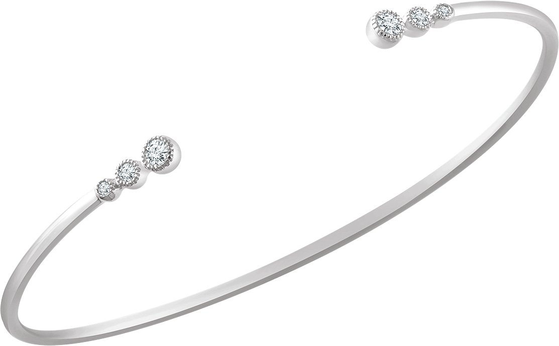 14K White 1/4 CTW Natural Diamond Cuff 7