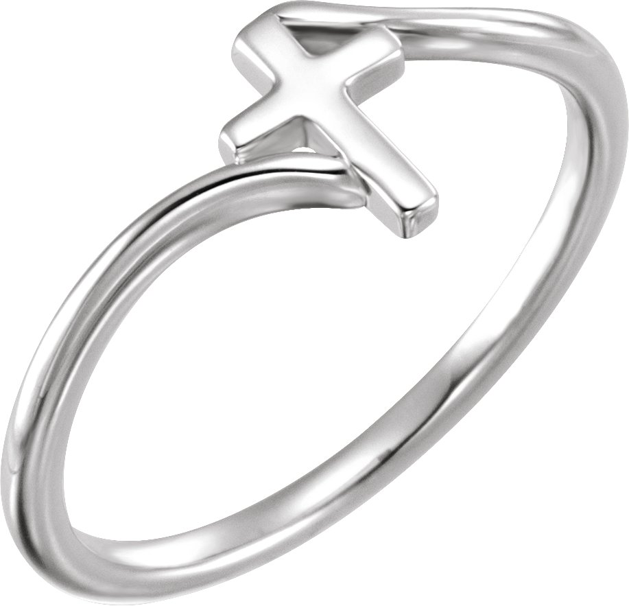 Sterling Silver Cross Bypass Ring  