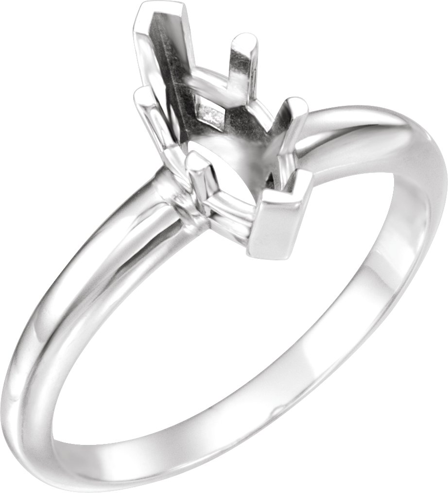 V-End Solitaire Engagement Ring