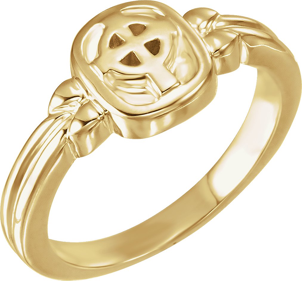 10K Yellow Celtic-Inspired Cross Ring