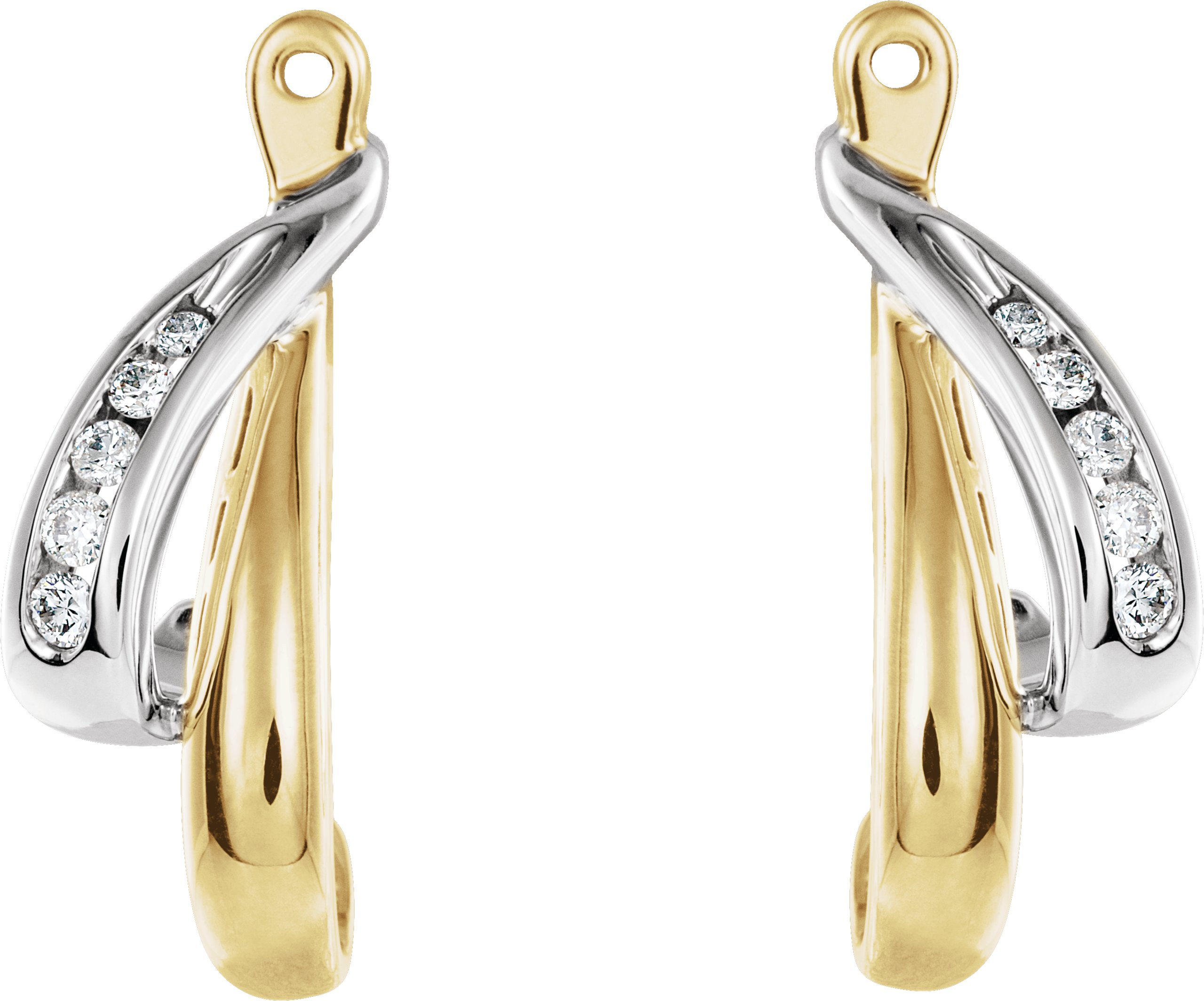 14K Yellow/White 1/6 CTW Natural Diamond Earring Jackets 