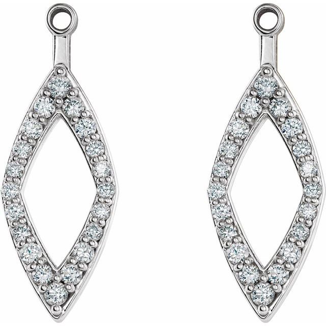 14K White 1/4 CTW Natural Diamond Earring Jackets
