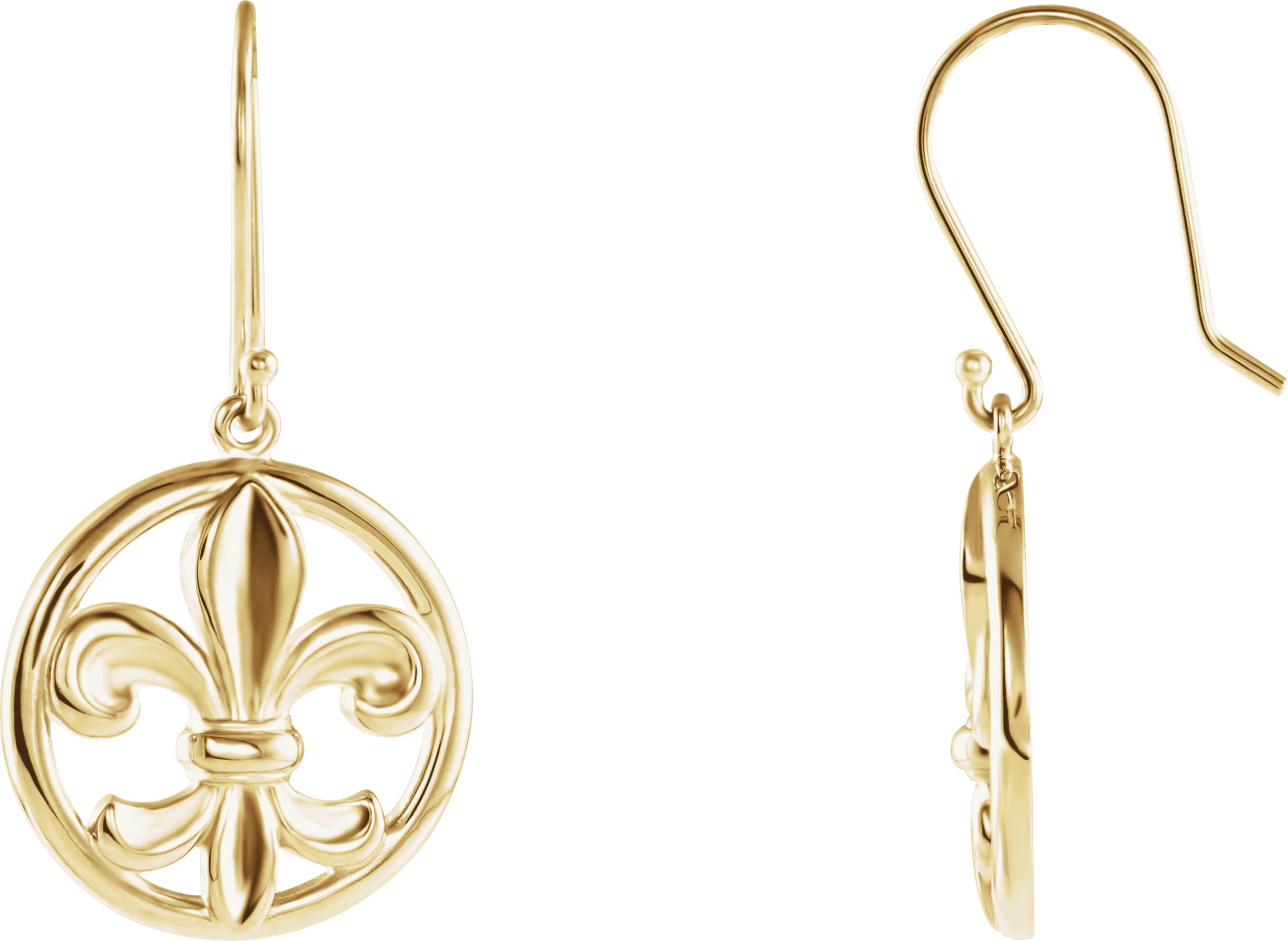 Fleur-De-Lis Earrings – 14K Yellow Gold