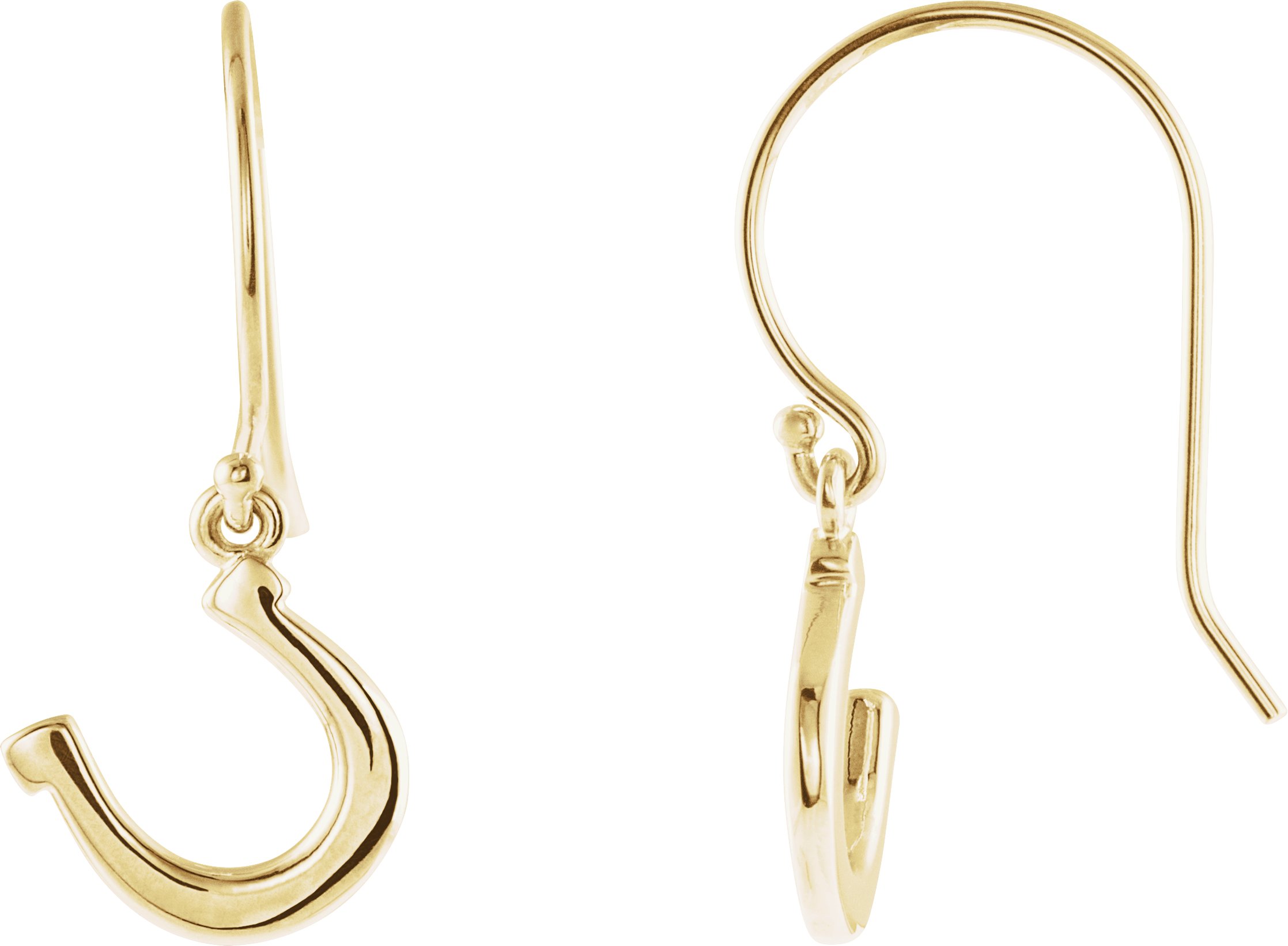 14K Yellow Horseshoe Earrings