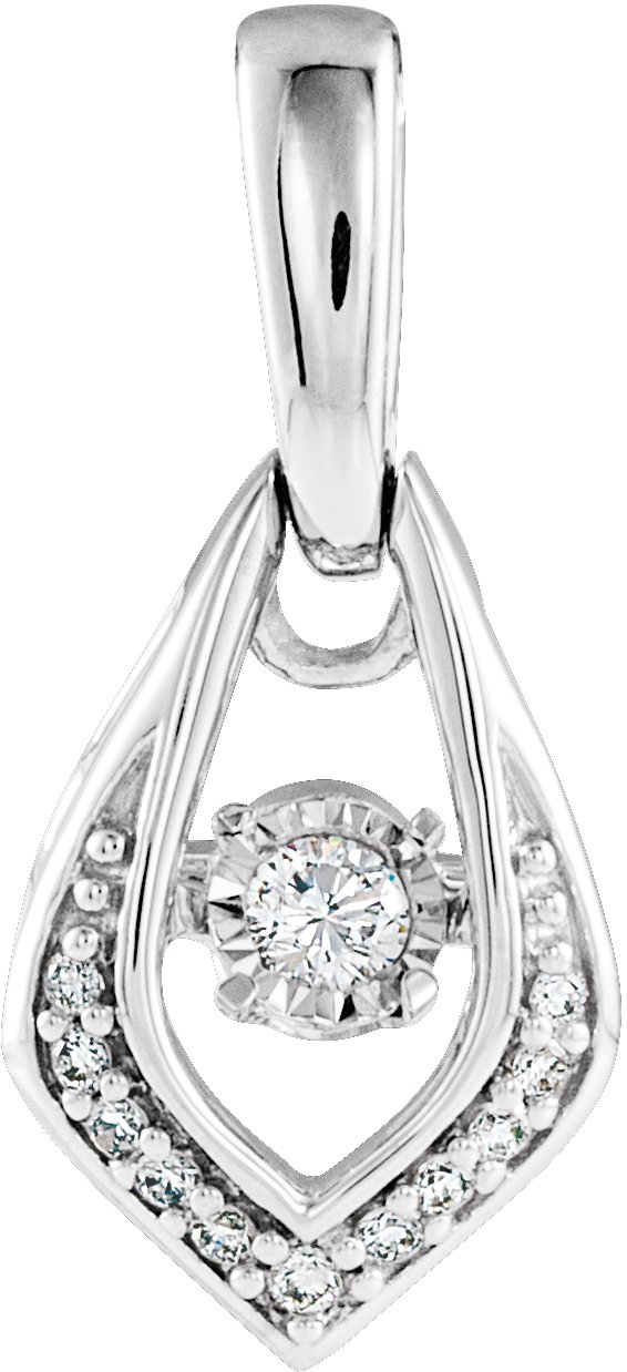 14K White 1/10 CTW Diamond Pendant  